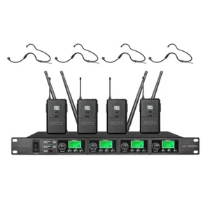 Wireless Headset Microphones System Professional UHF stage performance Mics mike - Picture 1 of 4