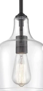 Modern Farmhouse Pendant Lighting for Kitchen Island Glass Black Pendant Light - Picture 1 of 5