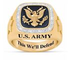 Nowy pierścionek weteranów Danbury Mint US Military ARMY Rozmiar 15 „This We’ll Defend”-P