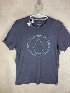Volcom Casual T-Shirts Top Size S Womens Navy Grey Logo Short Sleeve - Picture 1 of 10