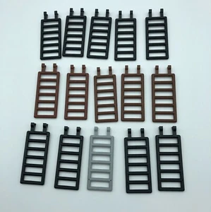 LEGO lot of 15 multicolor ladder fence city town castle brown black gray clips - Picture 1 of 1