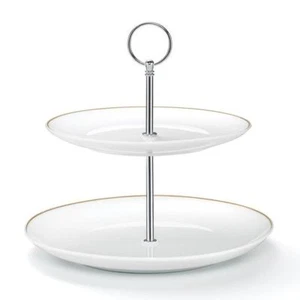 Ceramic 2-Tier Kitchen Display Stand - Lazy Susan - Jewelry Holder - White - Picture 1 of 1