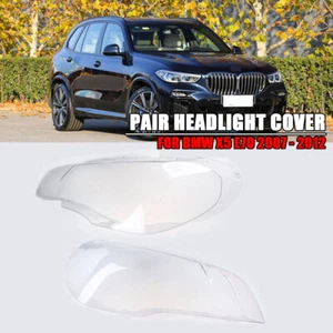2x Headlight Cover Lampshade Lens Lamp Cap for BMW X5 E70 2007-2013 Left Right - Picture 1 of 14
