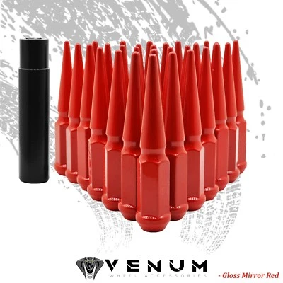 Kit de tuercas de clavo recubiertas de polvo rojo brillante 32 piezas 9/16-18 para Chevy Dodge Ford  Foto 1 de 4