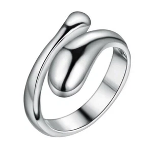 925 Sterlingsilber verstellbar Fingerring Träne Daumenband Mode UK - Bild 1 von 14