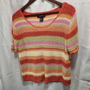 Vintage Women's Crochet Striped Cropped Sweater, Requirements XL - Picture 1 of 2