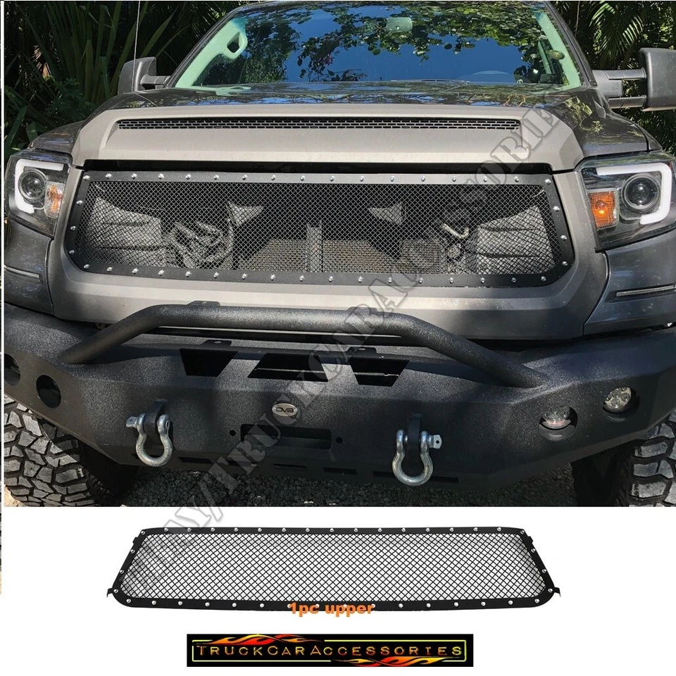 For 2014 15 16 17 18 19 Toyota Tundra Upper Rivet Black WIRE Mesh Grille Insert Foto 1 de 1