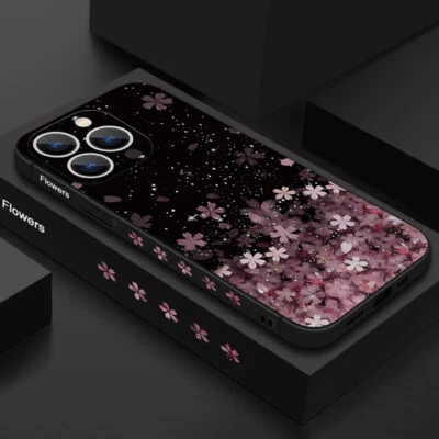 For iPhone 16 15 14 13 12 11 Pro Max Plus XR Lanyard Flower Shockproof TPU Case - Image 1 of 4