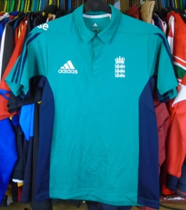 England 2016 Adidas CRICKET GRÜNES POLOSHIRT TRIKOT OBERTEIL SMALL - Bild 1 von 5