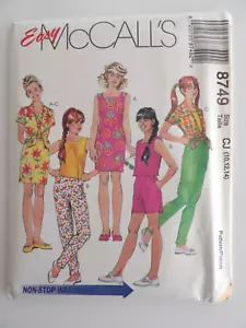 McCall's 8749 Girls Dress, Top, Pants & Shorts Size 10 12 14 Uncut Pattern - Picture 1 of 3