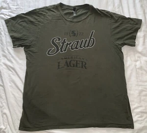 T-shirt Straub American Lager 1872 uomo XL verde oliva District Made 24 da 29,5 - Foto 1 di 5