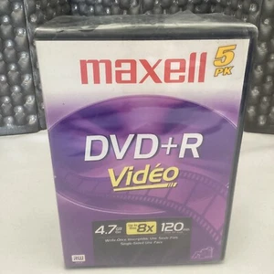 “Maxwell” DVD+R Video Disc’s 4.7 GB 120 Min 5 Pack “NEW” - Picture 1 of 5