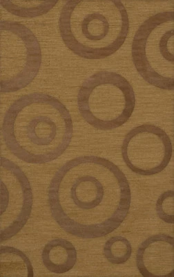 Yellow Transitional Bubbles Rings Area Rug Circles DV5 - Image 1 of 2
