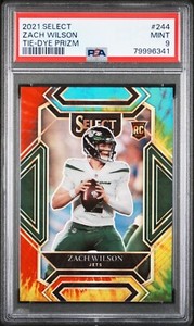 2021 Panini Select Zach Wilson Tie Dye #244 Rookie Card /25 Mint Psa 9 NY Jets