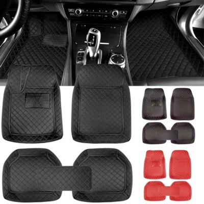 For TOYOTA Leather Car Floor Mats Front & Rear Set Car Liners All Weather Foto 1 de 4