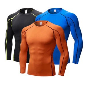 Kompressionsshirts für Herren Langarm Sport Base Layer T-Shirt für Training - Bild 1 von 20