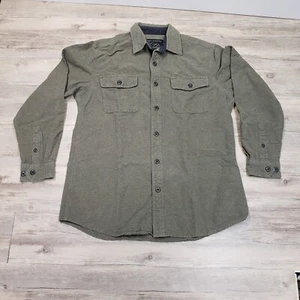Grizzly Mountain Chamois Flannel Shirt Mens Large Long Sleeve Green Cotton - Picture 1 of 8