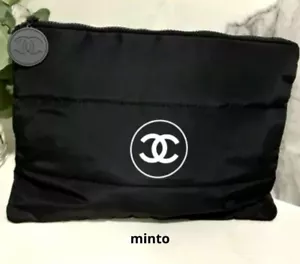 CHANEL Mini Boston Black Cosmetic Pouch Makeup Novelty from Japan - Picture 1 of 6