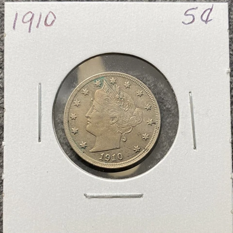 1910 5 Cent Liberty Head V Nickel Cover