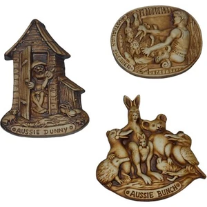 3 Swagman Pottery Fridge Magnets Australian Shearer Aussie Dunny Animals READ - Picture 1 of 24