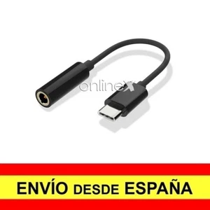 Cable Adaptador Conversor USB Tipo C Macho a Jack 3,5mm Hembra Negro a3376 - Imagen 1 de 4