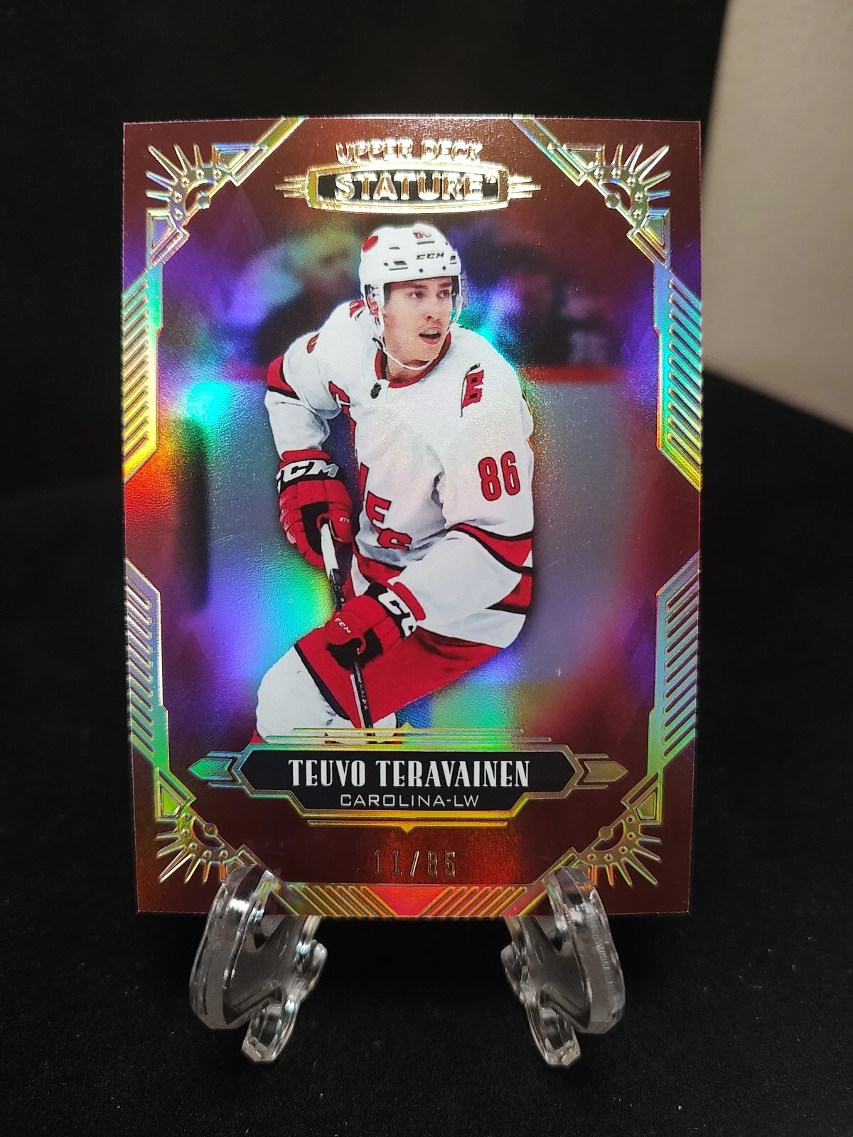 2020-21 Upper Deck Stature Red /85 Teuvo Teravainen #10 Hurricanes