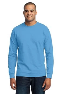 3 Pack Of Port & Company PC55LS Men's Cotton/Polyester Core Blend T-Shirt - Picture 1 of 20