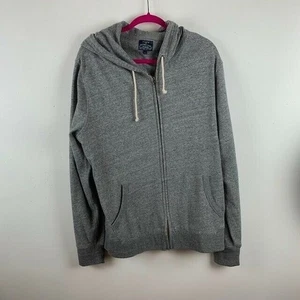J Crew Hooded Fleece XL Gray Zip Front - Picture 1 of 4