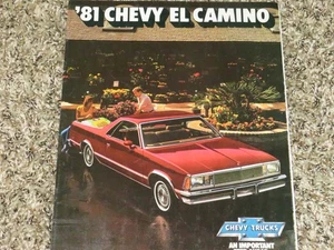 Chevrolet El Camino 1981 concesionario venta-sala de exposición folleto de exposición automática Elcamino, SS - Imagen 1 de 4