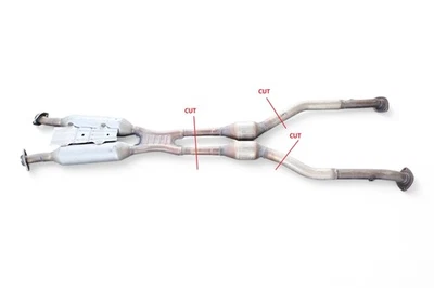 Lexus GS350 13-16 Center Exhaust Pipe Muffler Front 17410-31D10, E007, OEM, 2013 - Image 1 of 4