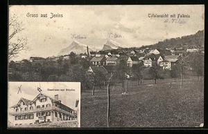 Jenins, Gasthaus zur Bündte, Totalansicht mit Falknis, Ansichtskarte - Imagen 1 de 2