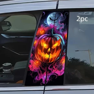 2 pegatinas de pilar B para puerta de coche Halloween calabaza pegatina contra arañazos protección solar - Imagen 1 de 25