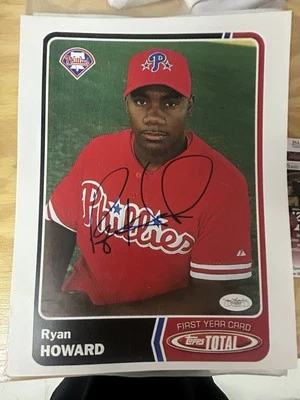 RYAN HOWARD SIGNED AUTOGRAPHED 8x10 PHOTO PHILADELPHIA PHILLIES JSA RC COA - Image 1 of 2