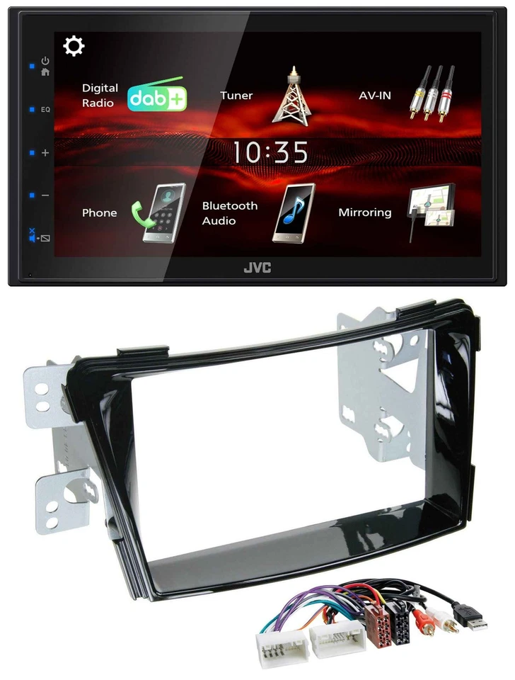 JVC USB Bluetooth MP3 DAB 2DIN Autoradio für Hyundai i40 ab 11 VF Klavierlack AU - Bild 1 von 4