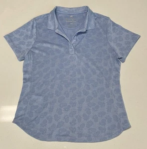 Tommy Bahama Poloshirt Damen L Island Active Blue Pineapple Kurzarm Oberteil - Bild 1 von 6