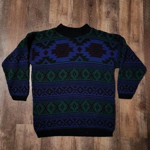 Spoiled Girls Sweater Medium Geometric Southwestern Native Made In USA - Picture 1 of 6