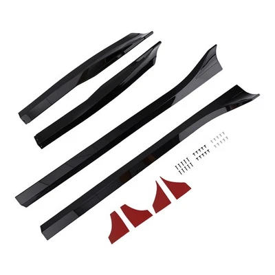 2PC Side Skirt Extension Panel Body Kit for Tesla Model 3 2017-23 Black ABS QME Foto 1 de 4