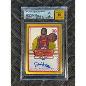 2024 Topps Chrome McD's A/A Half-Court Gold Ref Dylan Harper /50 BGS 9 Auto 10 - Picture 1 of 3