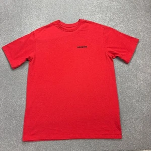 Patagonia Shirt Adult Small Red Cool Hiking Trail P-6 Logo Responsibili-Tee Men - Picture 1 of 11