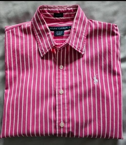 Genuine Ralph Lauren Women's Pink and White Shirt - Picture 1 of 6