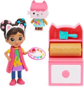 Casa de muñecas Gabby’s, juego de estudio de arte con 2 figuras de juguete, 2 belenes de gato - Imagen 1 de 8