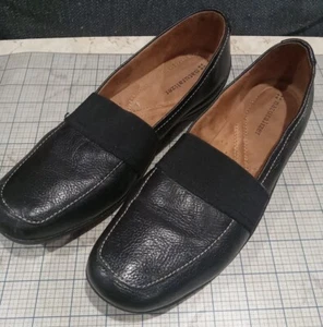 Naturalizer Shoes Womens 8 M Slip On Flat Black Leather Round Split Toe Casual - Picture 1 of 6