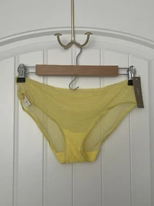 J.Crew Damen-Bikinihöschen M hellgelb Schweizer Punkte Spitze neu mit Etikett - Bild 1 von 4