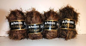 4 Skeins Patons Moxie Russian Sable Brown - Picture 1 of 1