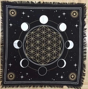 Moon Of Phases Alter Cotton Altar Cloth Tarot Spread Witchcraft Witchery Wiccan - Picture 1 of 8