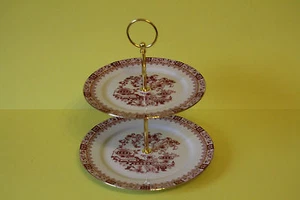 zauberhafte zweistöckige Etagere Teller Kronester China Rot 01179 - Picture 1 of 1