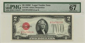 1928C $2 Legal Tender Red Fr# 1504 PMG Gem 67 EPQ - Picture 1 of 2