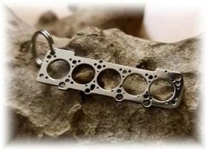 Audi 20V Cylinder Head Gasket Keyring - Polished Stainless Steel + Brushed - Picture 1 of 2