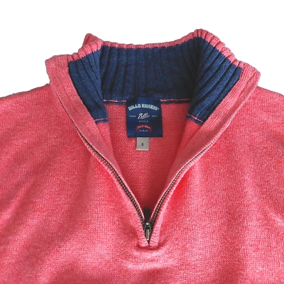 Bills Khakis - Chaleco Suéter Cremallera Cuarto Para Hombre - S - Coral, Algodón, Hecho en EE. UU. Foto 1 de 4