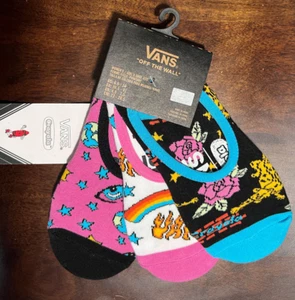 NWT VANS x CRAYOLA Womens No Show Sock Liners Multicolor 3 Pack OS 6.5 to 10 - Picture 1 of 2